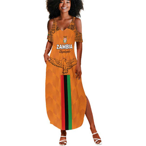 Custom Zambia Football Summer Maxi Dress Come On Chipolopolo - African Pride