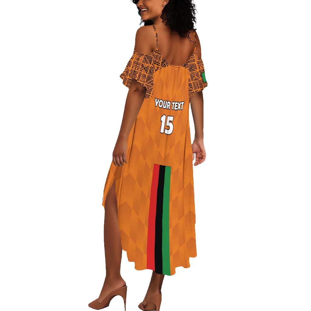 Custom Zambia Football Summer Maxi Dress Come On Chipolopolo - African Pride