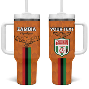Custom Zambia Football Tumbler With Handle Come On Chipolopolo - African Pride
