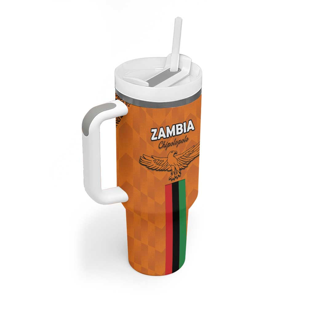 Custom Zambia Football Tumbler With Handle Come On Chipolopolo - African Pride