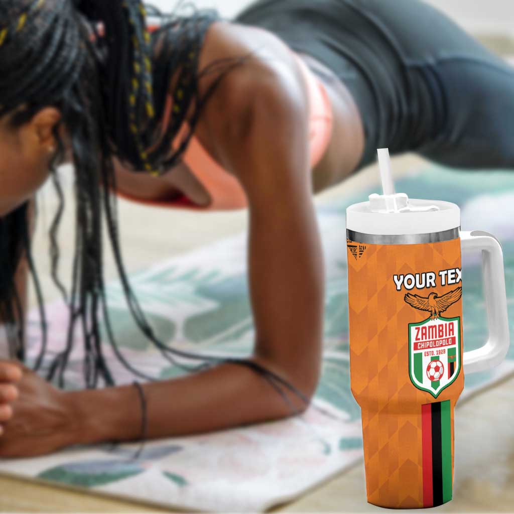 Custom Zambia Football Tumbler With Handle Come On Chipolopolo - African Pride