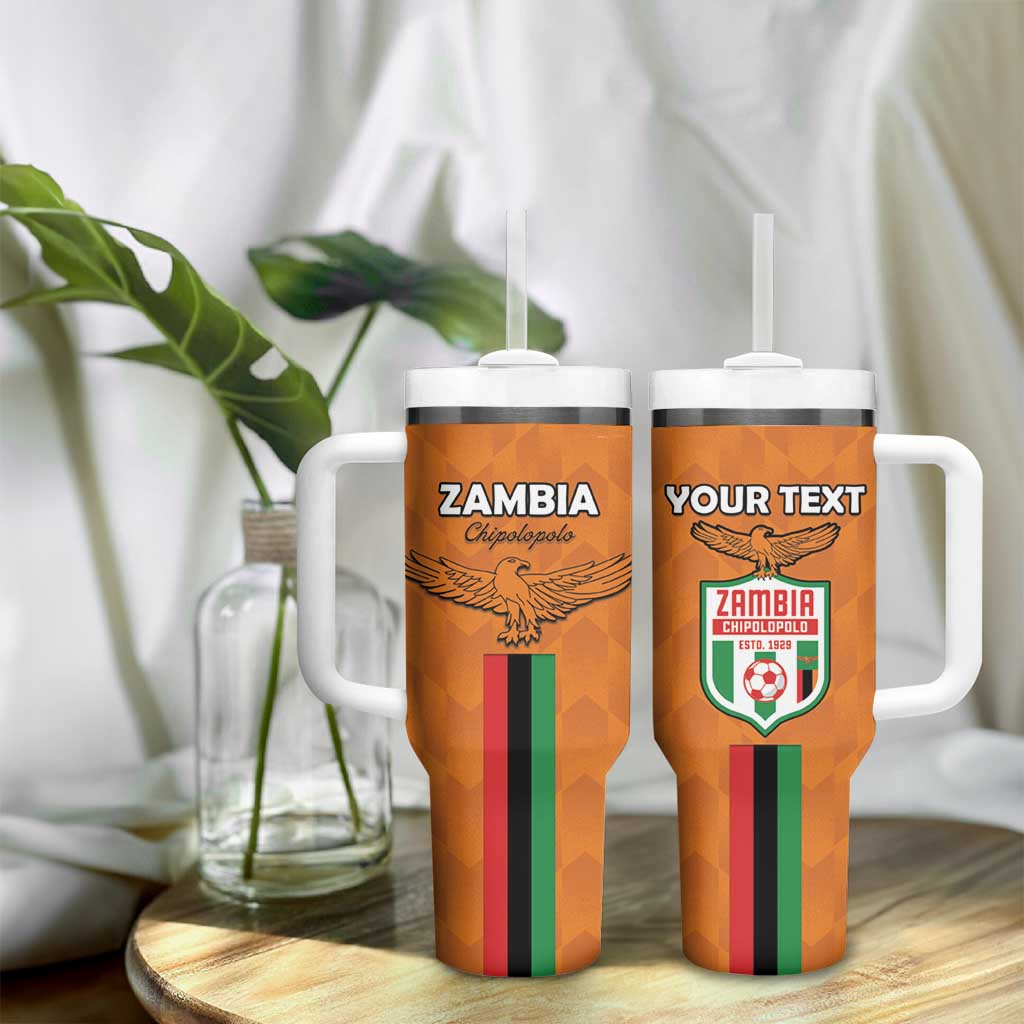 Custom Zambia Football Tumbler With Handle Come On Chipolopolo - African Pride
