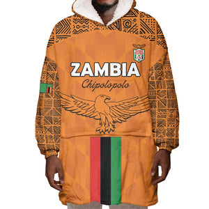 Custom Zambia Football Wearable Blanket Hoodie Come On Chipolopolo - African Pride