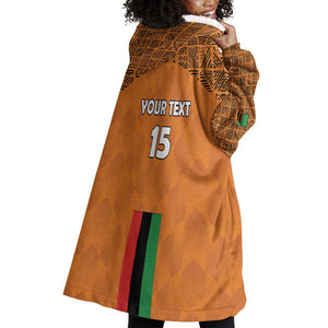 Custom Zambia Football Wearable Blanket Hoodie Come On Chipolopolo - African Pride