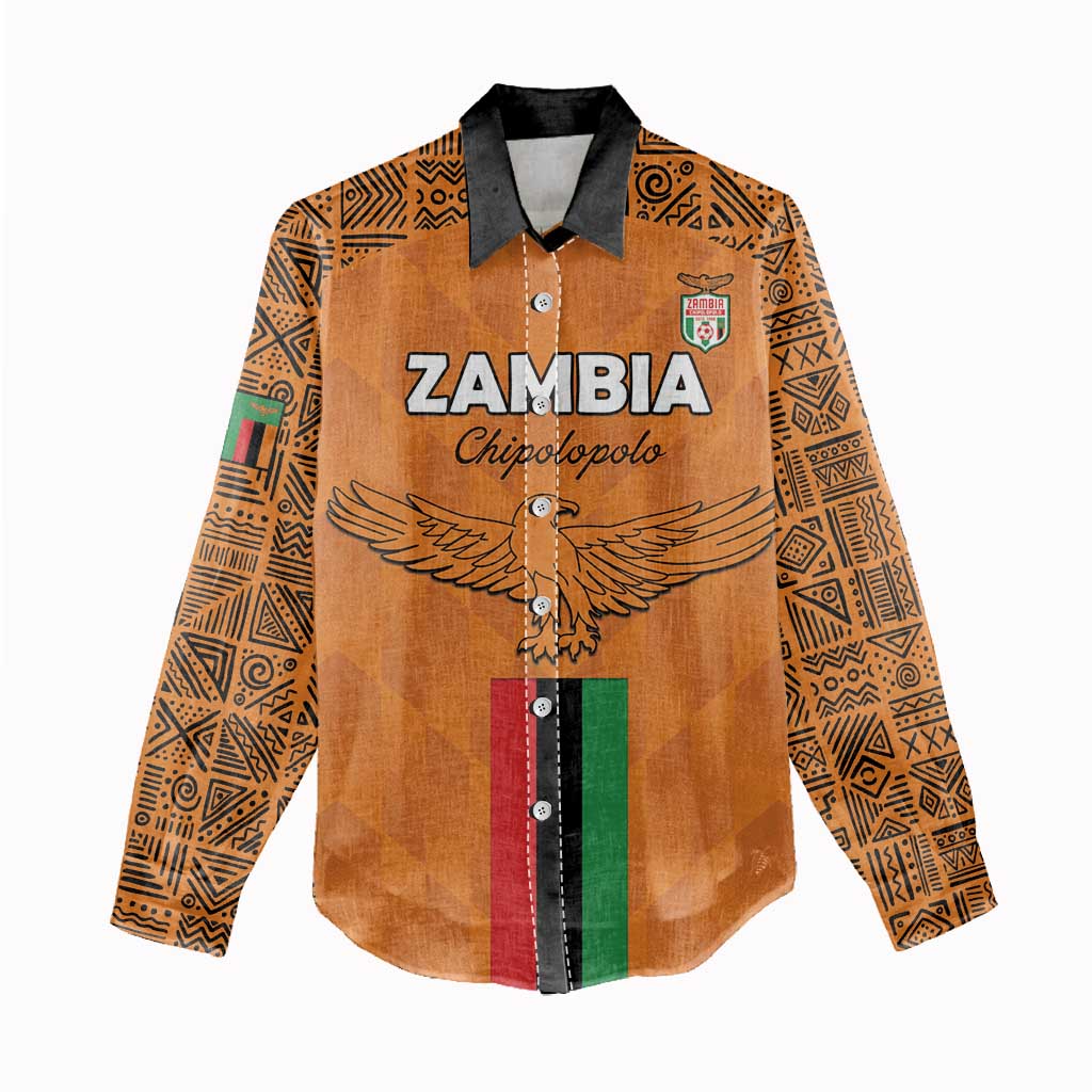 Custom Zambia Football Women Casual Shirt Come On Chipolopolo - African Pride