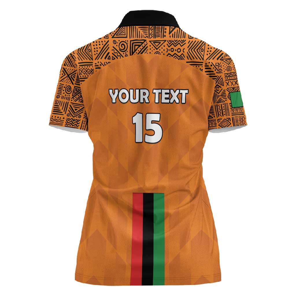 Custom Zambia Football Women Polo Shirt Come On Chipolopolo - African Pride
