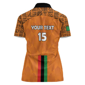 Custom Zambia Football Women Polo Shirt Come On Chipolopolo - African Pride