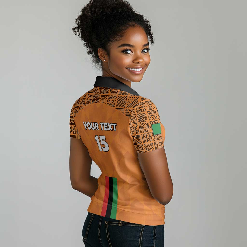 Custom Zambia Football Women Polo Shirt Come On Chipolopolo - African Pride