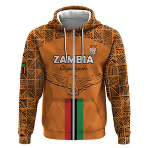 Custom Zambia Football Zip Hoodie Come On Chipolopolo - African Pride