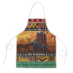 Kenya Safari Christmas Apron Black Santa Riding Cape Buffalo - Heri ya Krismasi