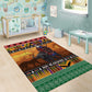 Afro Christmas in Kenya Safari Area Rug Black Santa Riding Cape Buffalo - African Pride