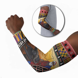 Kenya Safari Christmas Arm Sleeves Black Santa Riding Cape Buffalo - Heri ya Krismasi