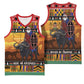 Afro Christmas in Kenya Safari Basketball Jersey Black Santa Riding Cape Buffalo - African Pride