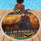 Afro Christmas in Kenya Safari Beach Blanket Black Santa Riding Cape Buffalo - African Pride