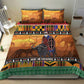 Afro Christmas in Kenya Safari Bedding Set Black Santa Riding Cape Buffalo - African Pride