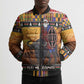 Kenya Safari Christmas Bomber Puffer Jacket Black Santa Riding Cape Buffalo - Heri ya Krismasi