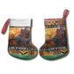 Afro Christmas in Kenya Safari Christmas Stocking Black Santa Riding Cape Buffalo - African Pride