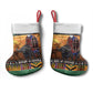 Afro Christmas in Kenya Safari Christmas Stocking Black Santa Riding Cape Buffalo - African Pride
