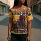 Kenya Safari Christmas Cross Shoulder Shirt Black Santa Riding Cape Buffalo - Heri ya Krismasi