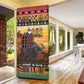 Kenya Safari Christmas Door Cover Black Santa Riding Cape Buffalo - Heri ya Krismasi