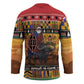 Kenya Safari Christmas Hockey Jersey Black Santa Riding Cape Buffalo - Heri ya Krismasi
