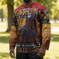 Kenya Safari Christmas Hockey Jersey Black Santa Riding Cape Buffalo - Heri ya Krismasi