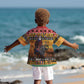 Afro Christmas in Kenya Safari Kid Hawaiian Shirt Black Santa Riding Cape Buffalo - African Pride