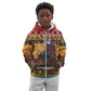 Afro Christmas in Kenya Safari Kid Hoodie Black Santa Riding Cape Buffalo - African Pride