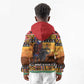 Afro Christmas in Kenya Safari Kid Hoodie Black Santa Riding Cape Buffalo - African Pride
