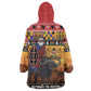Afro Christmas in Kenya Safari Kid Wearable Blanket Hoodie Black Santa Riding Cape Buffalo - African Pride