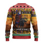 Afro Christmas in Kenya Safari Ugly Christmas Sweater Black Santa Riding Cape Buffalo - African Pride