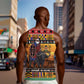 Afro Christmas in Kenya Safari Men Tank Top Black Santa Riding Cape Buffalo - African Pride
