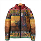 Kenya Safari Christmas Padded Jacket Black Santa Riding Cape Buffalo - Heri ya Krismasi