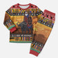 Afro Christmas in Kenya Safari Christmas Pajama Set Black Santa Riding Cape Buffalo - African Pride