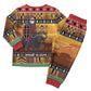 Afro Christmas in Kenya Safari Christmas Pajama Set Black Santa Riding Cape Buffalo - African Pride