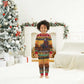 Afro Christmas in Kenya Safari Christmas Pajama Set Black Santa Riding Cape Buffalo - African Pride