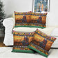 Kenya Safari Christmas Pillow Cover Black Santa Riding Cape Buffalo - Heri ya Krismasi