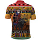 Afro Christmas in Kenya Safari Polo Shirt Black Santa Riding Cape Buffalo - African Pride