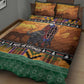 Afro Christmas in Kenya Safari Quilt Bed Set Black Santa Riding Cape Buffalo - African Pride