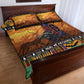 Afro Christmas in Kenya Safari Quilt Bed Set Black Santa Riding Cape Buffalo - African Pride