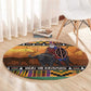 Afro Christmas in Kenya Safari Round Carpet Black Santa Riding Cape Buffalo - African Pride
