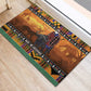 Afro Christmas in Kenya Safari Rubber Doormat Black Santa Riding Cape Buffalo - African Pride