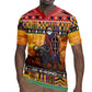 Afro Christmas in Kenya Safari Rugby Jersey Black Santa Riding Cape Buffalo - African Pride