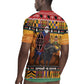 Afro Christmas in Kenya Safari Rugby Jersey Black Santa Riding Cape Buffalo - African Pride