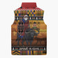 Kenya Safari Christmas Sleeveless Puffer Jacket Black Santa Riding Cape Buffalo - Heri ya Krismasi