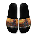 Kenya Safari Christmas Slide Sandals Black Santa Riding Cape Buffalo - Heri ya Krismasi