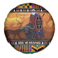 Afro Christmas in Kenya Safari Spare Tire Cover Black Santa Riding Cape Buffalo - African Pride