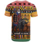 Afro Christmas in Kenya Safari T shirt Black Santa Riding Cape Buffalo - African Pride