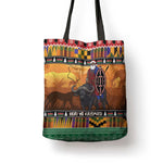 Kenya Safari Christmas Tote Bag Black Santa Riding Cape Buffalo - Heri ya Krismasi
