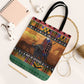 Kenya Safari Christmas Tote Bag Black Santa Riding Cape Buffalo - Heri ya Krismasi